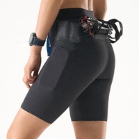 Shorts de trail running pour femme avec logo personnalisé, extensibles, 7 pouces, avec ceinture de rangement pour équipement