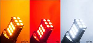 Luz Led de freno de marcha atrás T20, 3030, 24SMD, 1156, BA15S, P21W, BAU15S, PY21W, T15, PY21W, intermitente Canbus, amarillo, blanco y rojo - Product Image 6