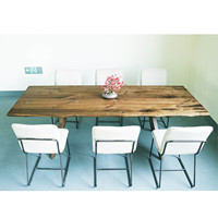 Table à manger en noyer Cuisine Bar Bureau Hôtel Live Edge Design Design ZheJiang