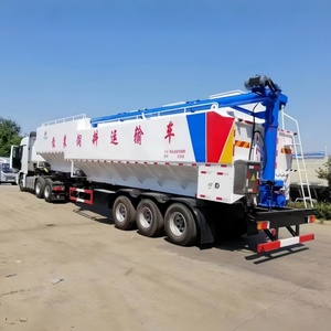 Semirremolque de Acero de Alta Calidad de 3 Ejes y 65 CBM para Transporte de Alimentos a Granel, Remolques Utilitarios para Entrega Eficiente de Alimentos para Animales - Product Image 1