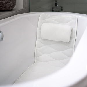 Luxe doux 3D maille couette corps entier Spa Anti bactérien coussin <span class=keywords><strong>matelas</strong></span> <span class=keywords><strong>bain</strong></span> baignoire tapis oreiller avec grandes ventouses antidérapantes - Product Image 1