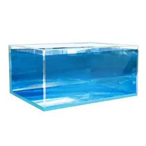 Aquarium d'aquarium en acrylique ultra transparent personnalisé coin rond grande piscine d'extérieur pisciculture