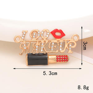 Designer Metall Luxus Bling Lippen Lippenstifte benutzer definierte Strass Legierung Designer Metall Marke Schuh Charms für Clog Schuhe Dekoration - Product Image 4