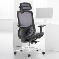 Chaise de bureau ergonomique moderne à dossier haut, chaise de direction en maille intégrale entièrement réglable pour mobilier de bureau