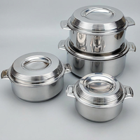 Ensemble de 4 casseroles isothermes en acier inoxydable, style américain, pour cuire le riz, boîte à lunch, portable, hermétique, usage commercial, cantine
