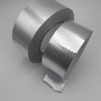 Ruban adhésif en aluminium pour climatisation, maille renforcée 5*5mm, résistant à la chaleur et à l'huile, adhésif acrylique, haute résistance à la traction, isolation des conduits
