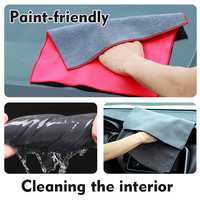 Serviette de nettoyage auto 2-en-1 hybride de luxe en microfibre de corail et daim 500 GSM Minimalist Pro Tavelya HW-CFS, anti-rayures