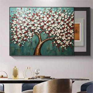 Belle haute qualité 3D moderne abstrait <span class=keywords><strong>couteau</strong></span> <span class=keywords><strong>peinture</strong></span> grande toile peinte à la main <span class=keywords><strong>fleurs</strong></span> pour la maison hôtel mur décor moyen huile - Product Image 3