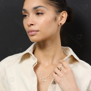 Collar y Pendientes de Plata 925 con Diamantes Gemnel de Origen Ético, Diseño de Gota con Piedra en Forma de Pera, para Mujer - Product Image 3