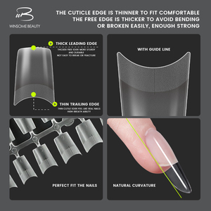 <span class=keywords><strong>Ongles</strong></span> artificiels en gel mat à demi-couverture, courbés, à presser, en gel souple, longs, pour doigts – Nouvelle tendance très prisée - Product Image 6
