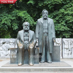 Statua Commemorativa in Bronzo a Grandezza Naturale di <span class=keywords><strong>Marx</strong></span> ed Engels per Giardino Esterno - Product Image 3