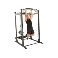 Rack de musculation tout-en-un pour la maison, support de barre réglable avec stations de dips et crochets en J pour squats et bancs de musculation