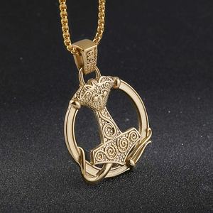 Nouveaux pendentifs vikings tendance de la mythologie nordique, totem de dragon, pendentif marteau de Thor, collier, accessoire viking - Product Image 2