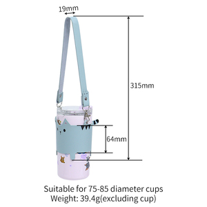 Lindo gato en forma de PU cuero taza manga Kawaii bebida titular para café té tazas portátil bebida portador con diseño felino - Product Image 6