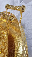Luxe Goud Metalen Ronde Creatieve Eenvoudige Hotel Bruiloft Voedsel Fruit Snack Serveerschaal