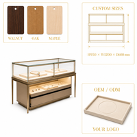 Vitrine de présentation de bijoux en verre de luxe sur mesure avec éclairage LED et tiroirs, comptoir pour bijouterie