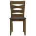 Set of 2pc Unique Back Design Eco-Friendly Tufted Wooden Side <b>Chairs</b> in <b>Brown</b> Finish Modern Style <b>Dining</b> Room Furniture - Product Image 6