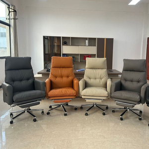 Silla de Oficina Giratoria de Cuero Cómoda EaseNeat con Reposapiés Ergonómica para el Hogar - Product Image 4