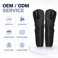 Masseur de genou, mollet et cuisse à compression d'air rechargeable noir, chaleur pour le genou, 3 modes, 3 niveaux, boutons tactiles pour la maison et le bureau