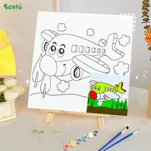 Kit de Dessin sur Papier Peint à la Main DIY pour Enfants 15x15 – Kit d'Entraînement Artistique, Fournitures Éducatives Préscolaires, Créativité et Motricité Fine - Product Image 1