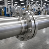 Bride à joint de superposition en acier inoxydable sanitaire 316L avec embout pour la transformation alimentaire et la laiterie EN 1092-1 Type 04 DN25-DN400