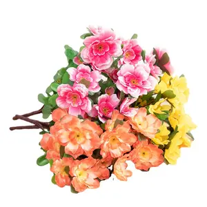 Wholesale High Quality Cheap Artificial Flowers Silk Bonsai Flowers Fence Decoration Artificial Azaleas