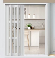 Portes pliantes modernes en PVC + PC, imperméables, pour cuisine et salon, portes coulissantes durables à usage intérieur, porte pliante en PVC