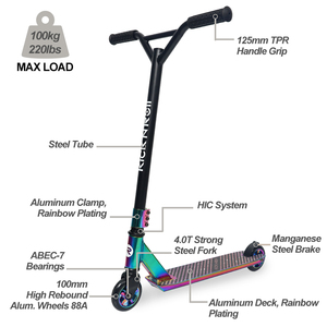 <span class=keywords><strong>Trottinette</strong></span> <span class=keywords><strong>Freestyle</strong></span> Pro Stunt <span class=keywords><strong>personnalisable</strong></span> avec système HIC plaqué arc-en-ciel - Product Image 3