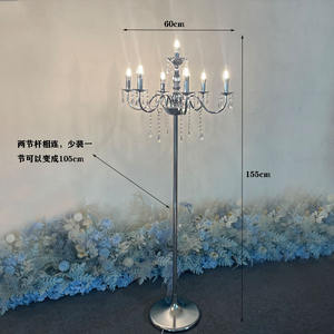 وصل حديثًا حامل شموع معدني طويل متوهج لحفلات الزفاف عالية الجودة مصابيح طريق ليد حامل مسرح الزفاف خلفية زخارف ديكورية - Product Image 6