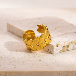 <b>Adjustable</b> Open Stainless Steel <b>Ring</b> Hollow Design Non-Tarnish Minimalist Luxury Niche Jewelry for Summer Women - Product Image 6