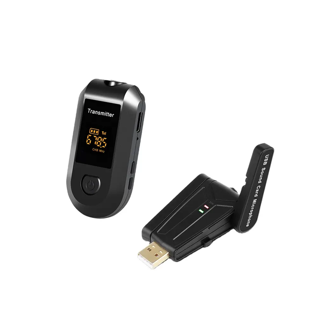 QU22 Professional Wireless Mini Lavalier Lapel Microphone Metal Plastic Noise Cancelling Long Range Portable USB for iPhone