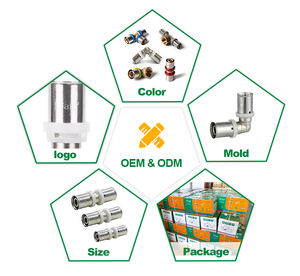 Pour IFAN ISO15875 usine OEM Pex presse raccords couleur lisse personnalisé 16-32mm fileté en laiton Pex raccords de tuyauterie longue durée - Product Image 4
