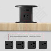 Multiprise verticale multifonctionnelle avec chargeur USB sans fil intégré, 4 prises CA et 4 ports USB-C/USB-A, polyvalente