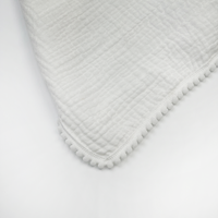 GOTS Fabricant certifié Organic Crepe Muslin Ropa De Bebe Newborn Shower Gift Cover Quilt Swaddle Baby Blanket with Lace