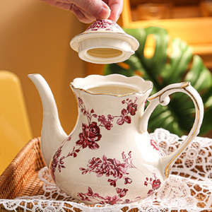 ชุดกาแฟสไตล์วินเทจสุดฮิต ลายดอกไม้สไตล์อังกฤษและบราซิล พร้อมกาน้ำเซรามิกสไตล์ยุโรป - Product Image 5