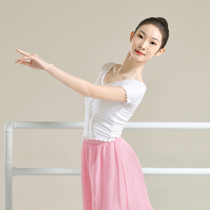 Adulto Modal cuello en V Delicado Stringy Selvedge Blusas Mujeres Danza China <span class=keywords><strong>Ballet</strong></span> Entrenamiento Tops - Product Image 3
