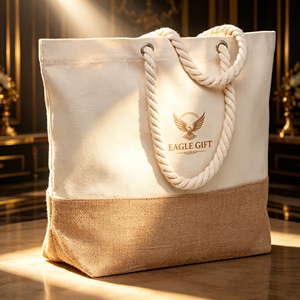 Wholesale Customized Printing logo for <b>Long</b> Hand-held Hemp <b>Bags</b> Shopping Jute <b>Bags</b> Creative Cotton Hemp <b>Bags</b> - Product Image 2