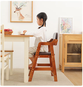 Chaise haute pour bébé pliable en bois massif, écologique, logo personnalisé, design moderne pour hôtel et salle de sport, taille personnalisée, emballage en carton - Product Image 1