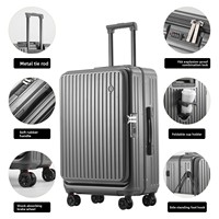 Nouveau 20 pouces multifonctionnel universel roue chariot valise ouverture latérale cadre en aluminium PC bagage à main étui de voyage ensembles de bagages