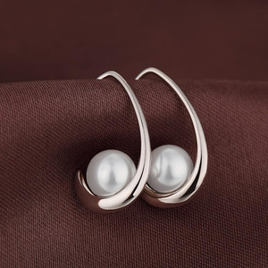 Orecchini aperti da donna, design semplice ed elegante, orecchini alla moda per l'uso quotidiano e per feste, idea regalo - Product Image 1
