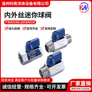 Vanne à boisseau sphérique miniature en acier inoxydable 1/2 po PN63 pour utilisation à l'eau à température normale - Product Image 5