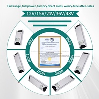Fuente de Alimentación Conmutada DONE EXL para Tiras de Luz LED Lineales, 12V 24V, 50W 75W 100W 150W 200W 300W