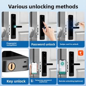 מנעול דלת חכם חדש עם מצלמה, קורא טביעות אצבע, מקלדת, כניסה באמצעות סיסמה, מסך HD בגודל 3.5 אינץ', מנעול חכם Tuya <span class=keywords><strong>WiFi</strong></span> לבית/וילה - Product Image 3
