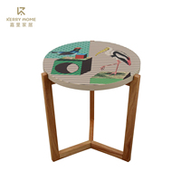 Plateau à thé et café en bois massif Antique, Table Chic et miteuse avec pieds pliants, dernière conception
