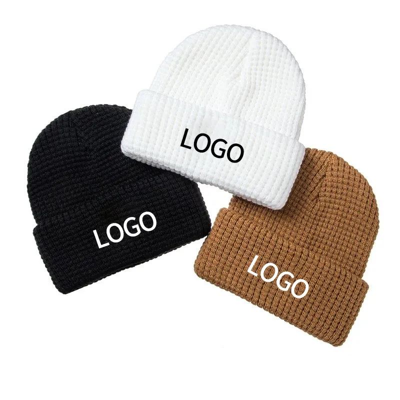 Fashion Autumn Caps Knitted Warm Scarf Mens Ladies Woolly Skateboared Unisex Hat Winter Knit Beanie Hat Fleece Wool Hat