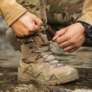 Scarpe Tattiche Leggere e Resistenti in Pelle Scamosciata, <span class=keywords><strong>Stivali</strong></span> da Trekking con Fodera in Rete, Suola in PU per Attività all'Aperto - Product Image 5