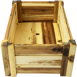 Jardinière <span class=keywords><strong>en</strong></span> <span class=keywords><strong>bois</strong></span> d'acacia, forme rectangle <span class=keywords><strong>pour</strong></span> jardin, patio ou fenêtre, 17x9.7x7 pouces - Product Image 4
