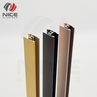 Porte en verre en aluminium série 6000 avec profilé en or rose personnalisé pour placard, service de découpe professionnel