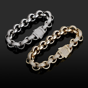 2BRA21040009 Hochwertige Goldkette Einfacher Modischer Charm 15MM Gliederkette Messing Zirkon Diamant Exklusiv für <span class=keywords><strong>Saudi</strong></span>-Arabien - Product Image 5