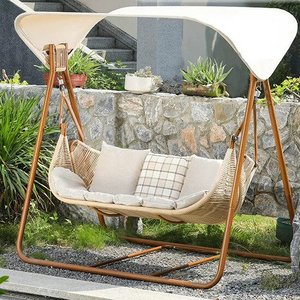 Silla de Balcón, Silla Columpio de Doble Uso, <span class=keywords><strong>Hamaca</strong></span> para Villa, Silla Mecedora para <span class=keywords><strong>Terraza</strong></span>, Jardín, Columpio para Exteriores - Product Image 1
